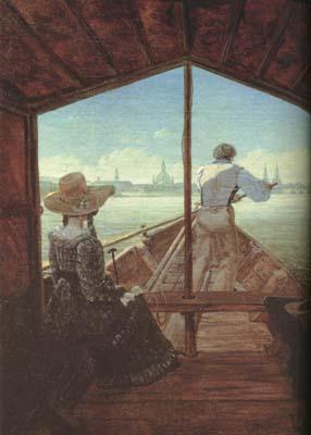 Carl Gustav Carus Boat Ride on the Elbe,near Dresden (mk10)